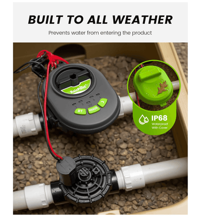 RAINPOINT Battery Operated Sprinkler Controller - Indoor & Outdoor 4 Zone Smart Irrigation Controller