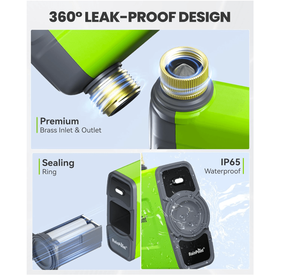 RAINPOINT WiFi Water Timer for Garden Hose (Brass Inlet & Outlet, No Gateway)