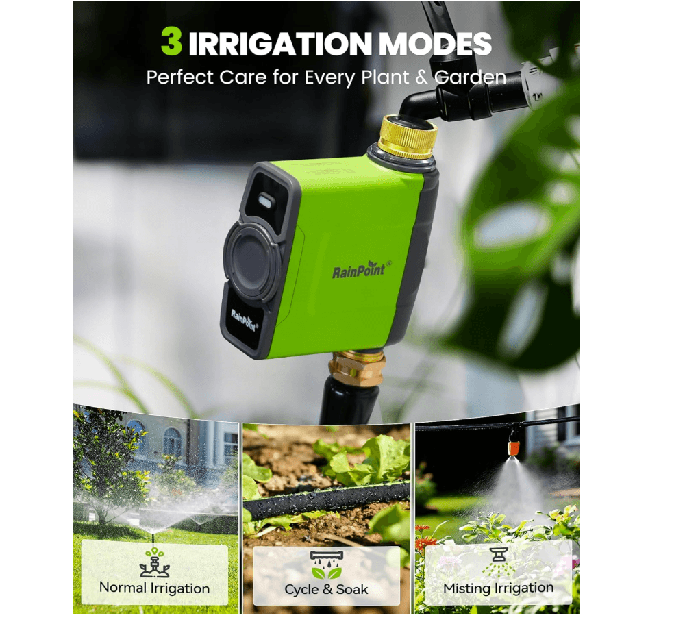 RAINPOINT WiFi Water Timer for Garden Hose (Brass Inlet & Outlet, No Gateway)