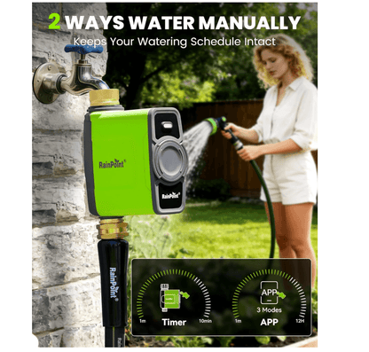 RAINPOINT WiFi Water Timer for Garden Hose (Brass Inlet & Outlet, No Gateway)