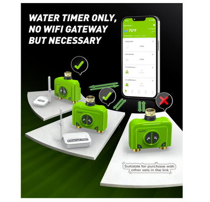 RAINPOINT 2 Zone WiFi Water Timer for Garden Hose(Brass Inlet & Outlet, No Gateway)