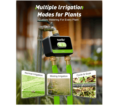 RainPoint 2-Zone WiFi Water Timer for Garden Hose with Brass Inlet & Outlet