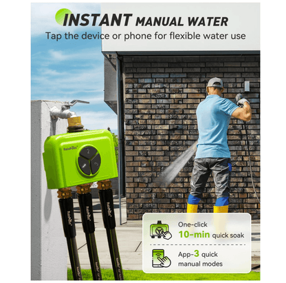 RainPoint 3 Zone WiFi Water Timer with Smart Gateway, Brass Inlet/Outlet