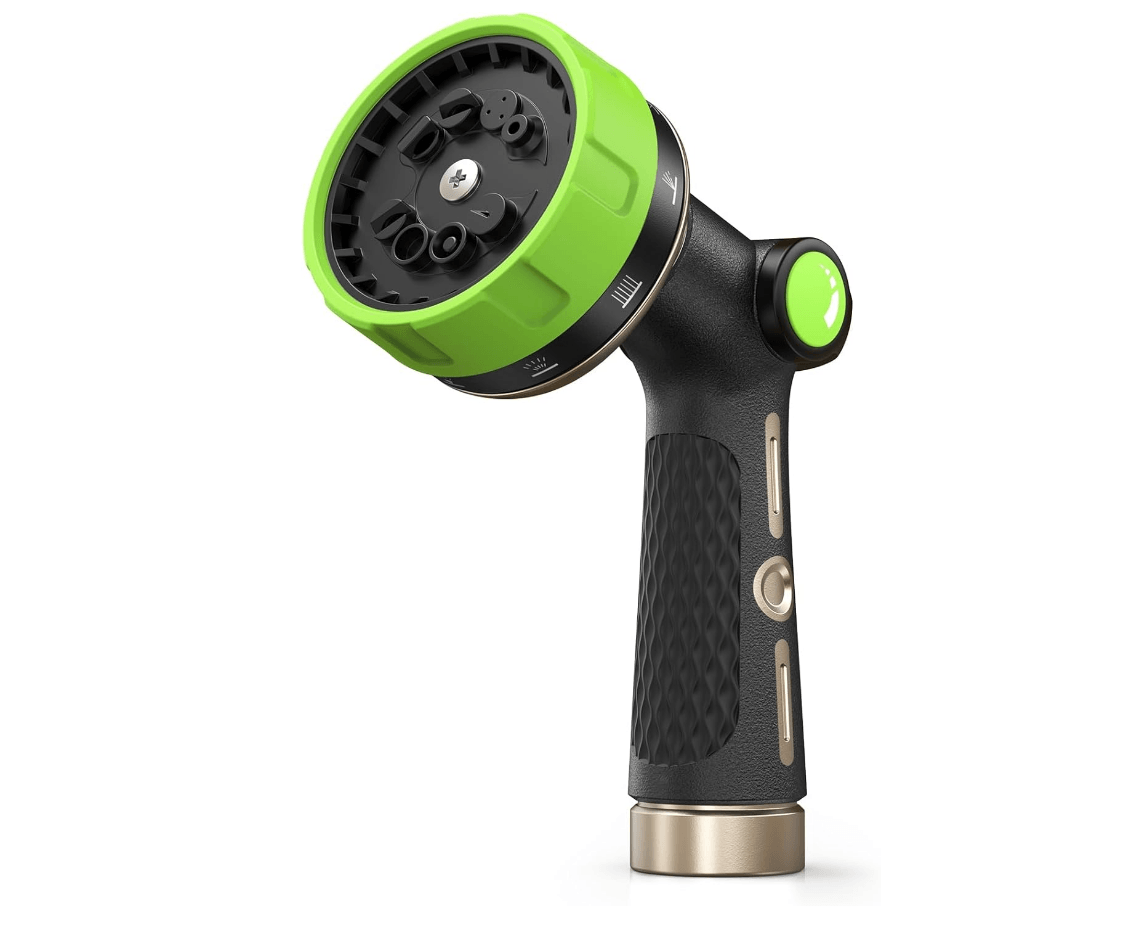 RAINPOINT Metal Garden Hose Nozzle – Heavy Duty High Pressure with Thumb Control