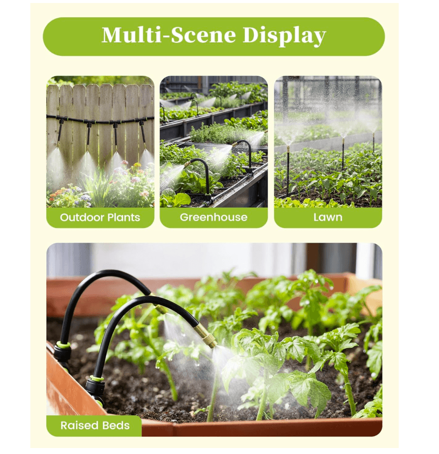RAINPOINT 100FT Drip Irrigation System, Garden Watering Kit