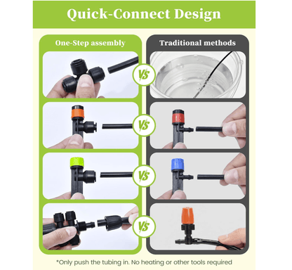 RAINPOINT Drip Irrigation System, Quick-Connect Garden Watering System Kit