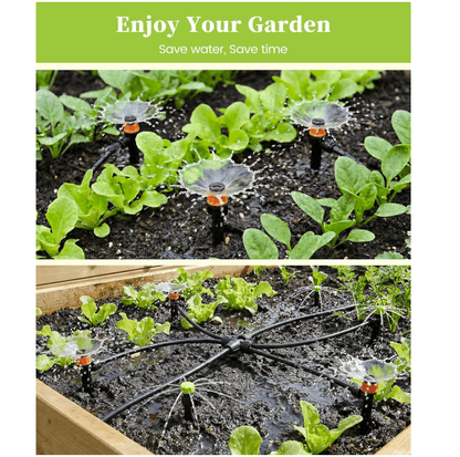 RAINPOINT Drip Irrigation System, Quick-Connect Garden Watering System Kit(25 ft Main Tubing + 50 ft Irrigation Tubing)