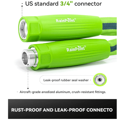 RAINPOINT Garden Hose 50FT, 3/4" Fittings