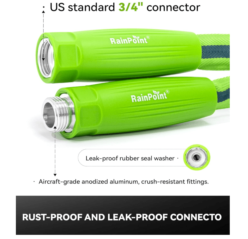 RAINPOINT Garden Hose 75FT, 3/4" Fittings