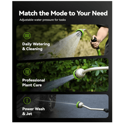 RAINPOINT 16" Metal Watering Wand – 9 Spray Patterns, Garden Hose Nozzle(Green)
