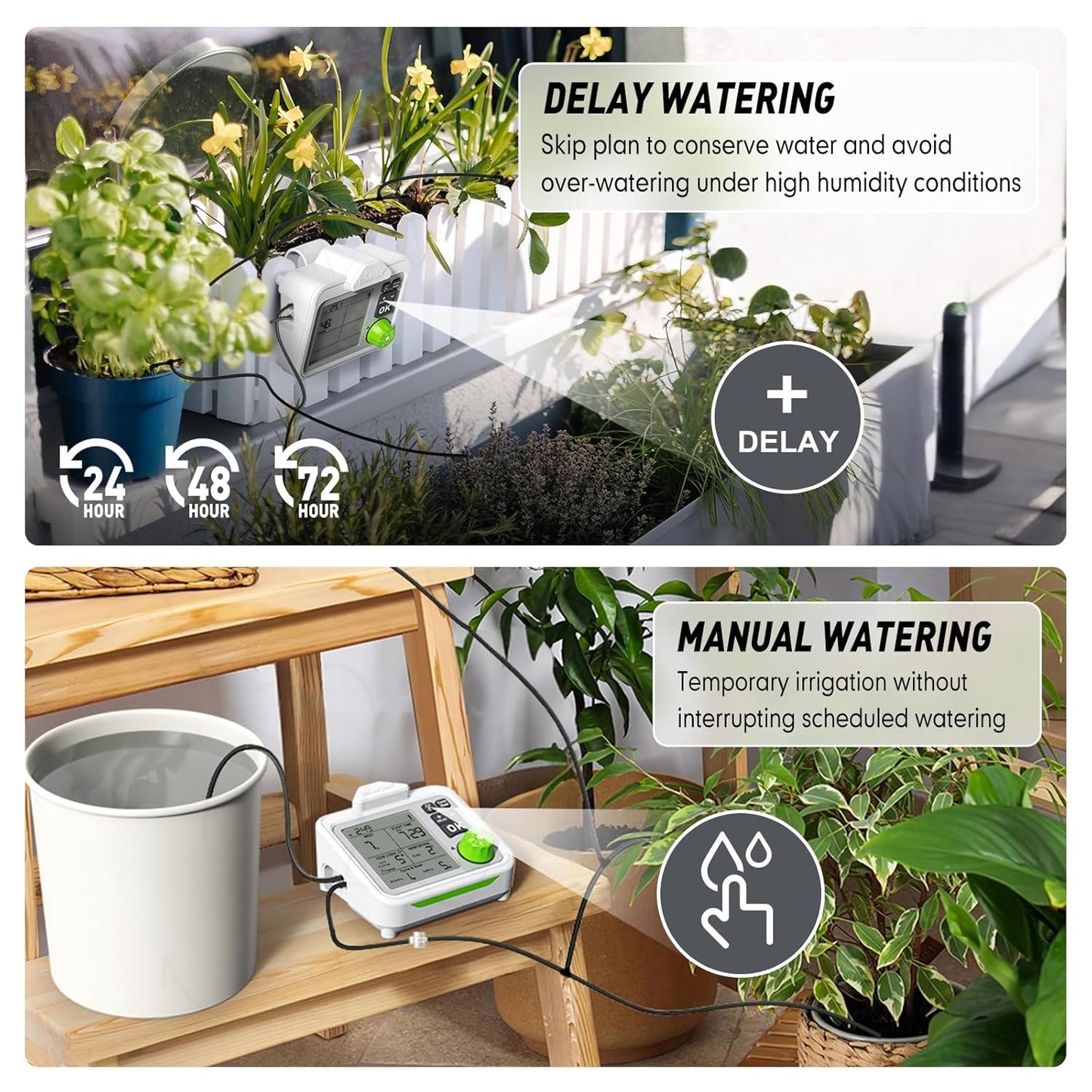 RAINPOINT Large Display Automatic Plant Waterer Indoor for Up to 10-15 Pot Plants
