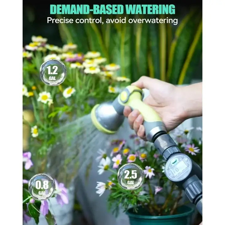 RainPoint Digital Hose Flow Meter for Outdoor Garden Watering, Lawn Sprinkler