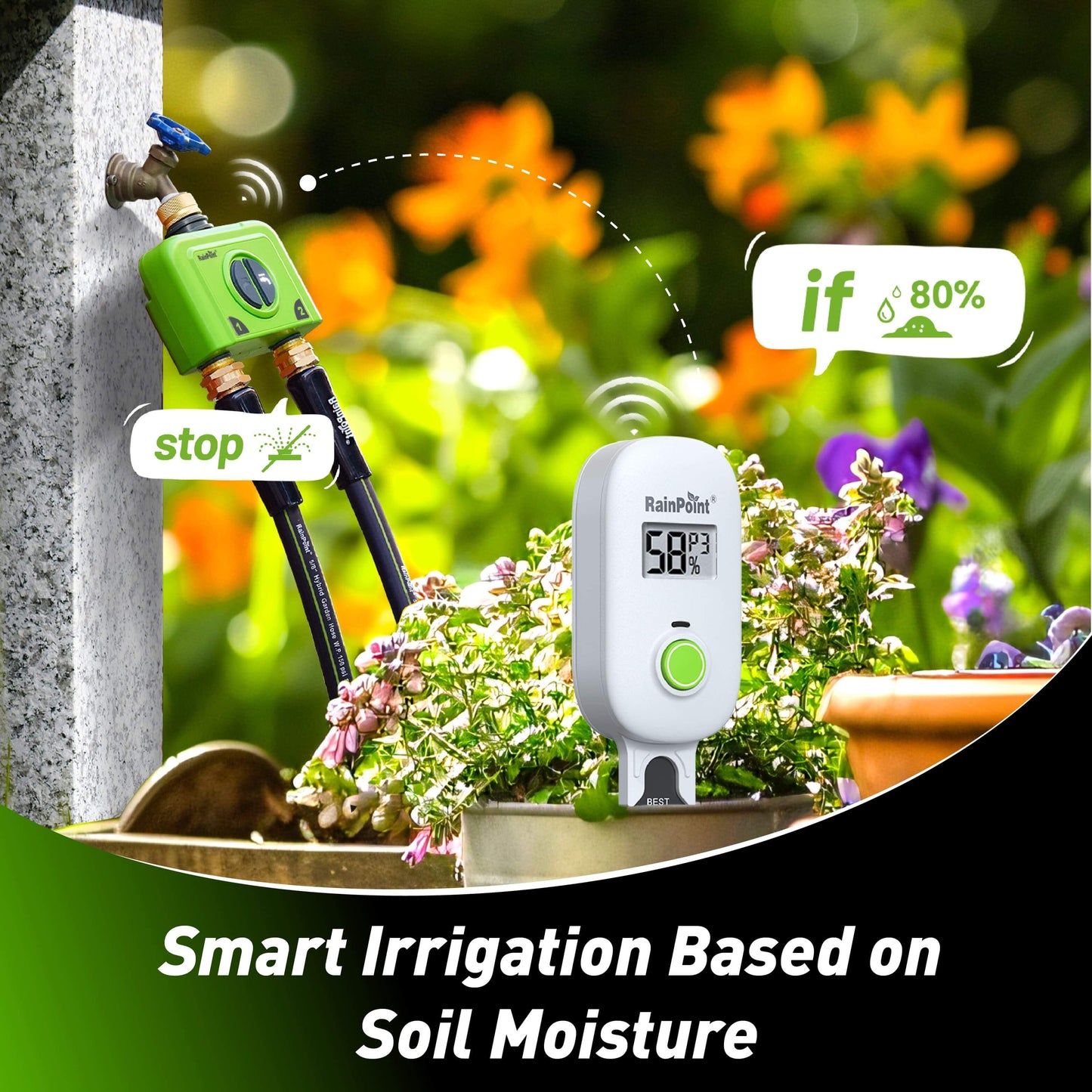 RainPoint Smart Irrigation System with Soil & Weather Sensors