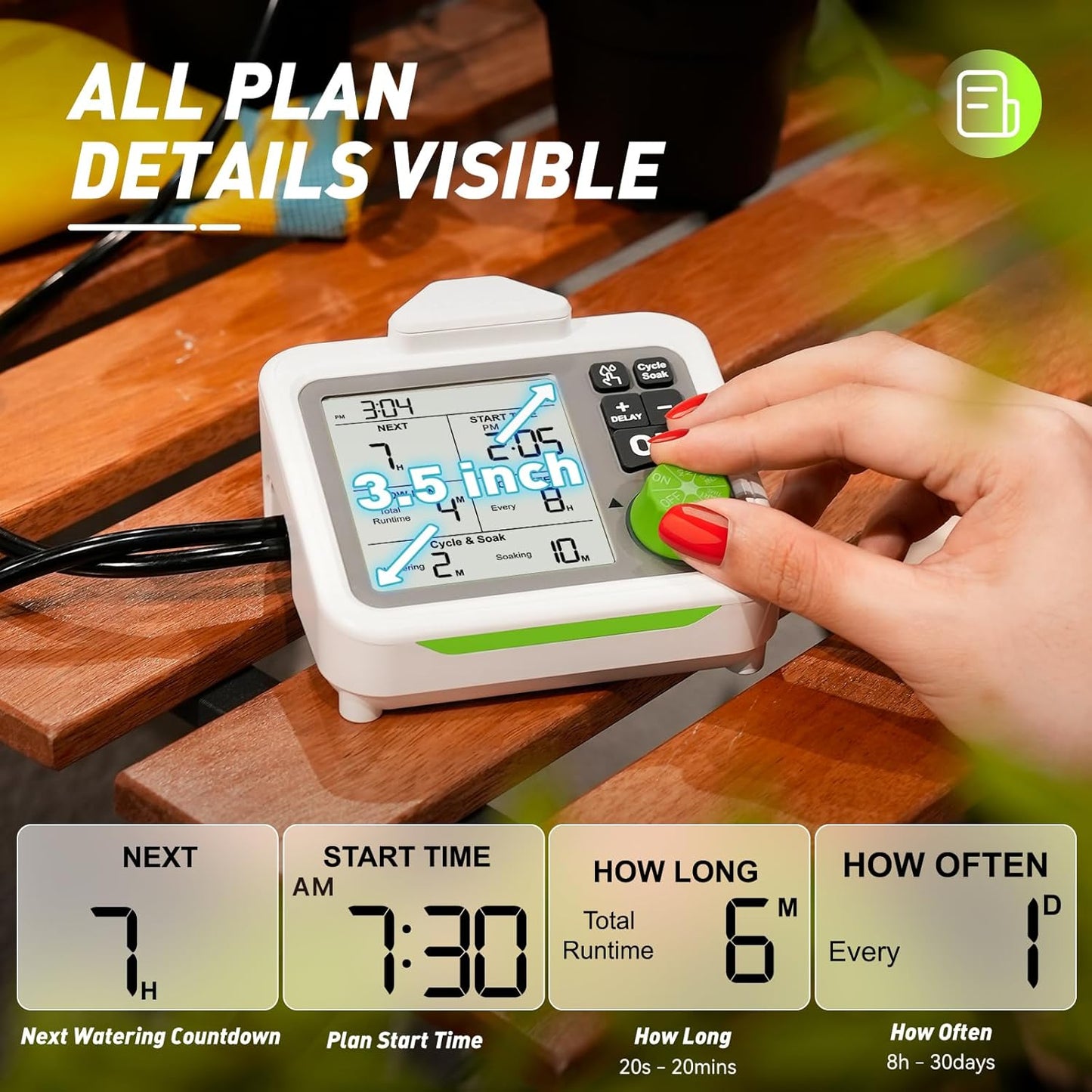 RAINPOINT Large Display Automatic Plant Waterer Indoor for Up to 10-15 Pot Plants