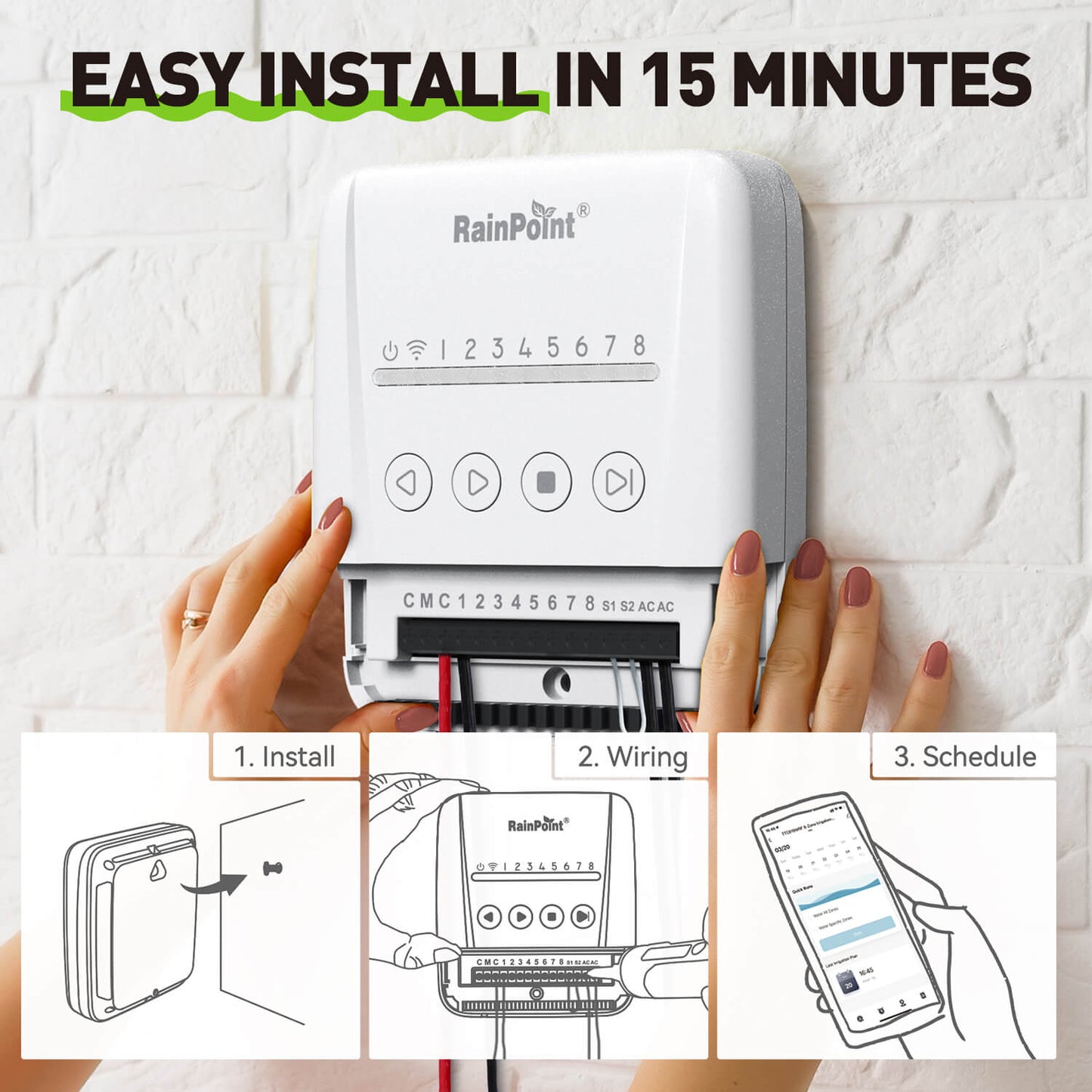 RainPoint 8 Zone Smart Sprinkler Controller