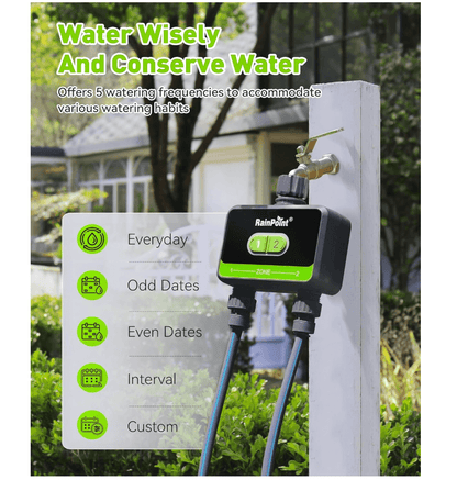 RainPoint 2-Zone WiFi Water Timer for Garden Hose